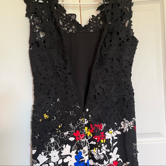 Elie Tahari Tinley floral- black lace dress size 6 - Picture 5 of 13
